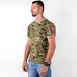 CAMISETA T SHIRT TÁTICA RANGER MASCULINA MULTICAM BÉLICA