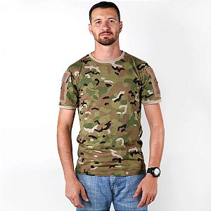 Camiseta Tática Masculina Bélica - Ranger Camuflada Multicam