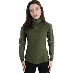 COMBAT SHIRT FEMININA VERDE BÉLICA