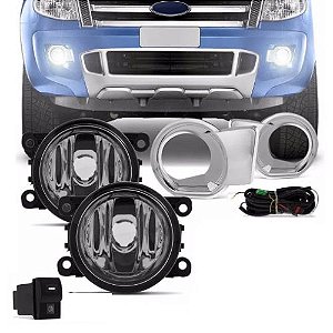 Kit Farol Milha Ford Ranger 2012 a 2015 Botão Original