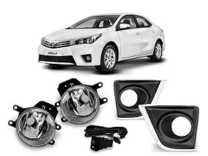 Kit Farol Milha Corolla 2014 a 2017 Mold Cromada BT Original