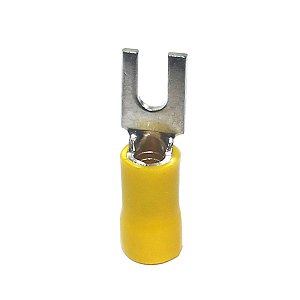 Terminal Conector Forquilha Pré Isolado Amarelo Garfo 10 UN