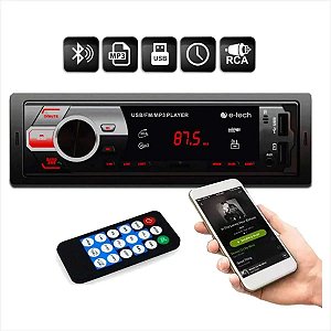 Som Automotivo Rádio Mp3 Light Bluetooth Usb Sd Card E-tech