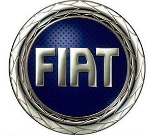 Emblema Logo Fiat Capô Curvo Com Adesivo Azul