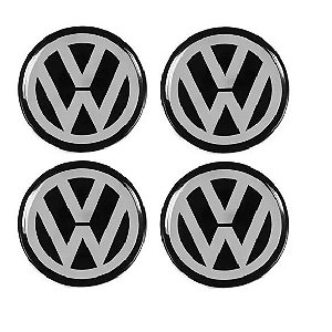 Jogo de Emblema Adesivo Para Calota Volkswagen 48mm