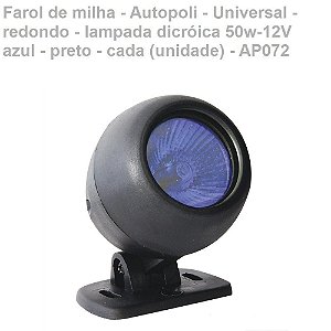 Farol De Milha 12V 50W Azul Universal Autopoli