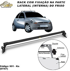 Rack Do Teto Bagageiro Ford Ka 1997 2007 Fixo Friso Do Teto