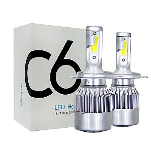 Par Lampada Led Super Light Mini C6 H4 30W 6500K