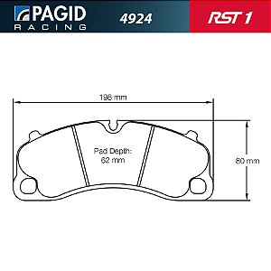 PAGID 4924 RST1 - Dianteira - 718 e 981 GT4 / GTS 4.0, 991 Speedster, 991 e 991.2 GT3 / GT3RS / Turbo / Turbo S, 992 S / Turbo