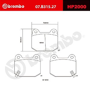 Brembo HP2000 Pads 07.B315.27