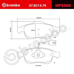 Brembo HP2000 Pads 07.B314.79 (Renault Sandero RS)