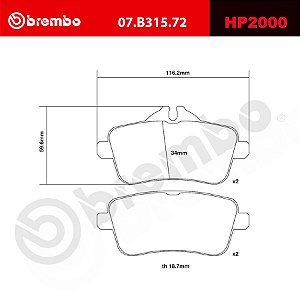 Brembo HP2000 Pads 07.B315.72