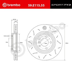 Discos Brembo Sport TY3 - BMW M135i/ M140i F2x, M235i/ M240i F2x  - Dianteiros (Par) 345x24 mm