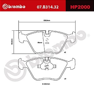 Brembo HP2000 Pads 07.B314.32
