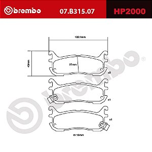 Brembo HP2000 Pads 07.B315.07