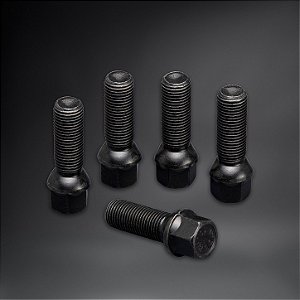 Parafusos de Reposição Roda OZ Racing M14x1.25 Preto Cônico - Kit c/ 5 Unidades