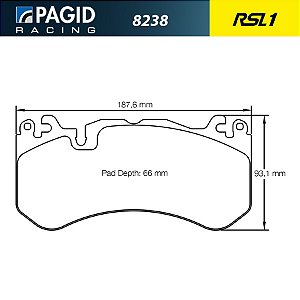PAGID 8238 RSL1 - Dianteira - Audi RS6/ RS7 C7, RSQ3 8U, AMG GT / GTS / GTC / GTR, C63S AMG , CLS 63, E63, GL/GLC/GLE 63S AMG, S63S AMG