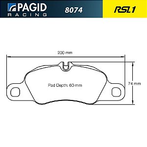 PAGID 8074 RSL1 - Dianteira - Porsche 718, 997, 991.1, 991.2, 992 Carrera, 981 S e GTS