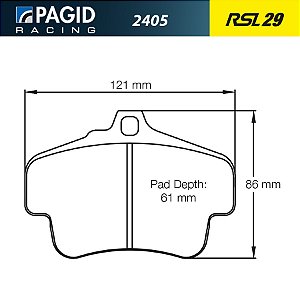 PAGID 2405 RSL29 - Traseira - Porsche 718 S / T / GTS / Spyder, 996 (Todos), 997 S / GTS, 987 S / R