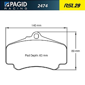 PAGID 2474 RSL29 - Dianteira - Porsche 996 S / Turbo / GT2 / GT3, 997 S / GTS