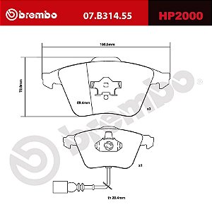 Brembo HP2000 Pads 07.B314.55