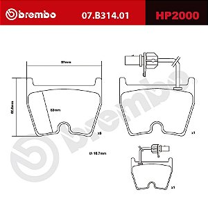 Brembo HP2000 Pads 07.B314.01