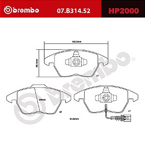 Brembo HP2000 Pads 07.B314.52
