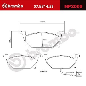 Brembo HP2000 Pads 07.B314.53