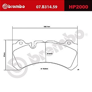 Brembo HP2000 Pads 07.B314.59 - Brembo Family M6 e XA5.71.L2