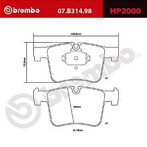Brembo HP2000 Pads 07.B314.98
