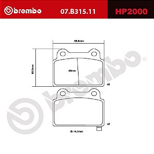 Brembo HP2000 Pads 07.B315.11