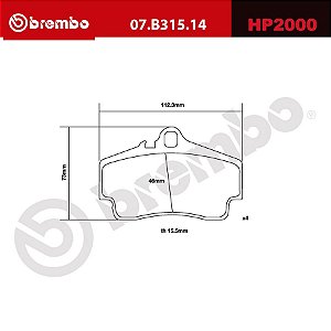 Brembo HP2000 Pads 07.B315.14