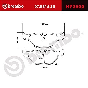 Brembo HP2000 Pads 07.B315.35