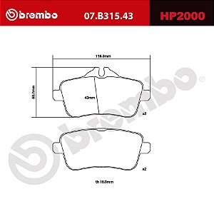 Brembo HP2000 Pads 07.B315.43