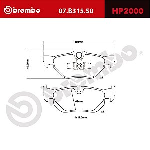 Brembo HP2000 Pads 07.B315.50