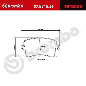 Brembo HP2000 Pads 07.B315.56