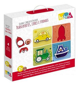 Quebra - Cabeça de Encaixe Transportes, Cores e Formas - Babebi