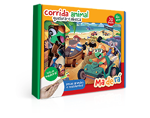 Quebra Cabeça Corrida Animal – Quebra-cabeça 30 peças