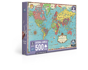Mapa do Mundo Mercator – Quebra-cabeça 500 peças