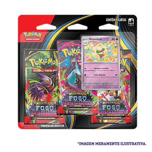 Blister Triplo Pokémon Whimsicott ME02 fogo Fantasmagórico