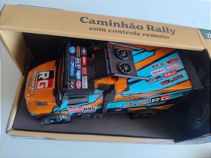Carrinho Controle Remoto Caminhão Rally C/ Luz Borracha Cor Laranja