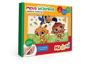 Quebra-Cabeça Meus Bichinhos 2,3 e 4 Peças Madeira