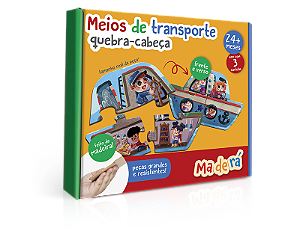 Quebra-Cabeça Meios de Transporte Madeira 2+ Anos
