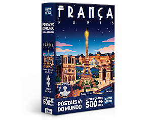 Postais do Mundo – Paris França – Quebra-cabeça 500 peças nano Quebra-cabeça adulto 10+ anos Game Office