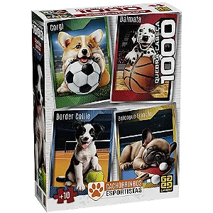 Quebra-cabeça 1000 peças Cachorrinhos Esportistas