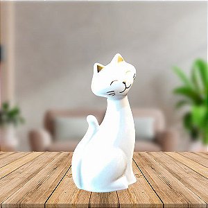 Enfeite Ceramica 10x10cm Vaso Gatinho - Interponte