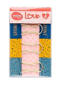 Binder Clip 32mm C/6 Love Especial Azul - Molin