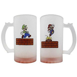 Kit C/2 Caneca Chopp 450ml Fosco Super Mario- Zona