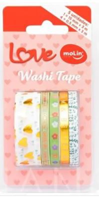 Washi Tape C/5 Love Sortido - Molin