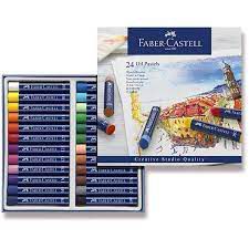 Estojo 24 Cores Giz Pastel Oleoso - Faber Castell